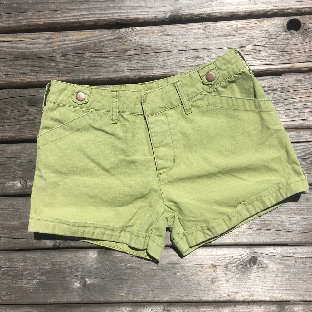 Da-Nang Lime Green Utility Shorts Zip Pocket Strap Detail Casual Cargo